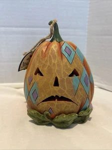 Jim Shore "The Good Side Of Evil Double Sided Light Up Pumpkin #6001549 - Picture 1 of 16