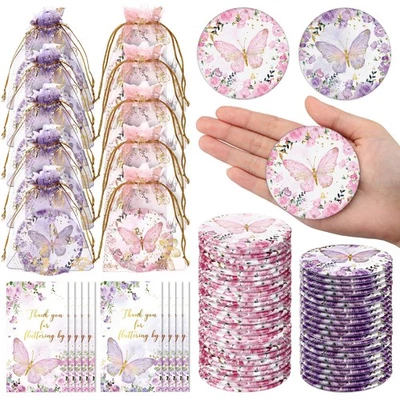 36 conjuntos de lembrancinhas de festa chá de bebê borboleta, espelhos de bolso compactos borboleta... - Imagem 1 de 4