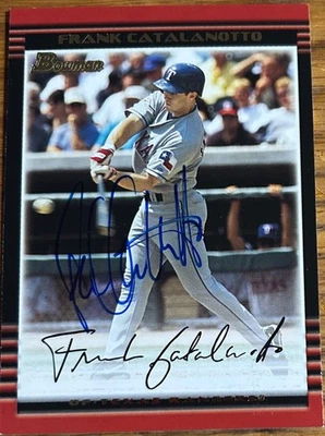 2002 Bowman FRANK CATALANOTTO #77 🔥 Rangers 🔥 GORGEOUS Autograph Auto 🔥 1/2 - Image 1 of 2