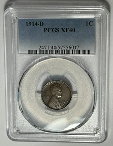 1914 D LINCOLN CENT PCGS XF 40 - Picture 1 of 4