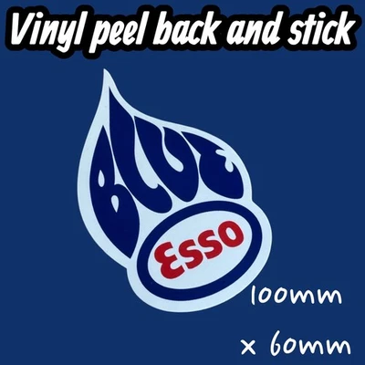 Esso Blue Flame vintage jug pourer Vinyl sticker Classic Tin Can Valor Fina Pink - Image 1 of 4