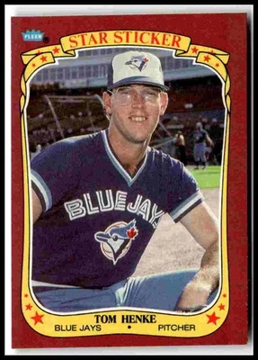 1986 Fleer Star Stickers #54 Tom Henke - Image 1 of 2