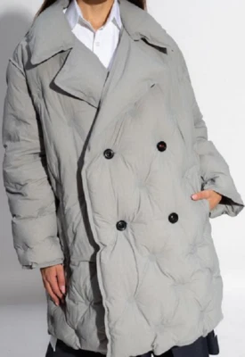 New MAISON MARGIELA $3276 Grey Recycled Nylon Glam Slam Oversize Coat Italy 4 - Image 1 of 4