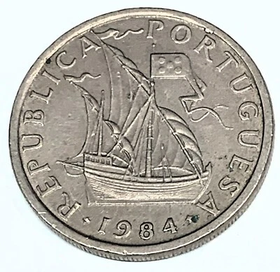 # C3536   PORTUGAL  COIN,    5  ESCUDOS   1984 - Image 1 of 2