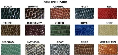 GENUINE LIZARD BELTS TAPERED 1-1/8" TO 3/4", 15 COLORS  11 SIZES, MADE IN U.S.A. - image 1 of 4