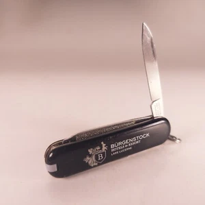 BURGENSTOCK HOTELS Logo Victorinox Swiss Army Classic SD Pocket Knife Black 58MM - Picture 1 of 4