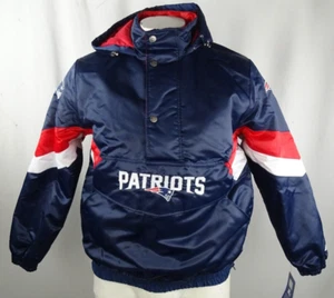 New England Patriots NFL Starter Men's Force Play Half-Zip Hooded Jacket - Picture 1 of 12