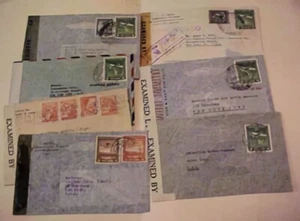 CHILE 6 KLEINE ZENSIERTE BRIEFE ENTHALTEN REGISTRIERTE MEIST NACH USA - Bild 1 von 1