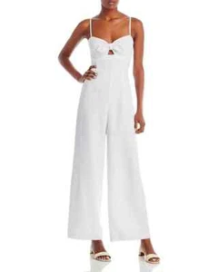 NEW $150 SZ XS BLOOMINGDALES EXCLUSIVE AQUA Sleeveless Cutout Wide Leg Jumpsuit - Picture 1 of 6