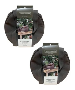 Pair (2) NWT Smith and Hawken Canvas Gardening Basket / Tote / Storage 14” x 14” - Picture 1 of 5
