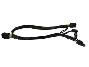AYA 10" (10 Inch) 16AWG PCIE 6-Pin Y Splitter to Dual PCIE 8-Pin (6+2) Cable - Picture 1 of 4