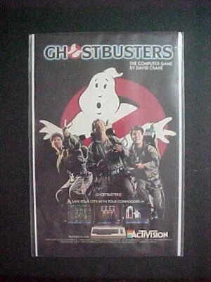 OLD ACTIVISION GHOSTBUSTERS VIDEO GAME CARTRIDGER PRINT AD ORIGINAL VINTAGE 1984 - Image 1 of 4