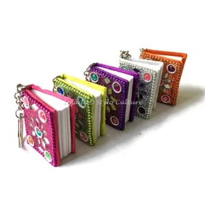 Indian Handmade womens key ring Paper Notebook Diary wholesale keychains - Picture 1 of 24