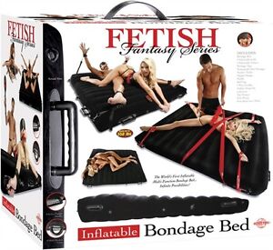Infaltable Bondage Bed  - With Cuffs & Straps - Easy to Clean -  Black 