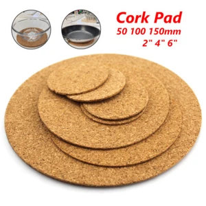 Round Cork Pad Disc Cork Coaster Soft Wooden Table Hotpad 2mm Thick 2" 4" 6" - Picture 1 of 8