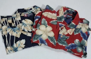 2 Vintage Chaps Ralph Lauren Gr. L Hawaii Hemden mit Knopfleiste Tropen rot & blau - Bild 1 von 21