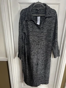 BNWT YOURS Curve Grey Textured Soft Touch Open Collar Midi Dress SIZE 16 - Picture 1 of 2
