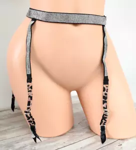 Victoria's Secret MED/LARGE *SEHR SEXY* GLÄNZENDER GURT STRUMPFBAND Nougat Leopard - Bild 1 von 13