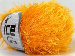 Canary Yellow Eyelash Yarn #22756 Ice Packer's Gold Fun Fur 50 gram