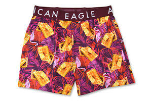 American Eagle Men's Pink Waffle Flamingo 4" Flex  Boxer Shorts, Sz M 8903-7