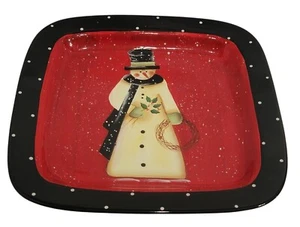 Certified International Folk Snowman Large 16" Serving Platter Jill Ankrom MINT - Picture 1 of 6