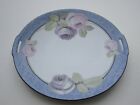 Ornate Old Rs Germany Pink & Purple Roses Decorated 10" Porcelain Plate
