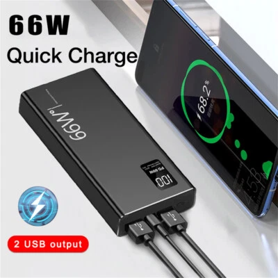 66W 30000mAh Power Bank Fast Charger External Portable Battery Pack 2USB Type-C - Image 1 of 4