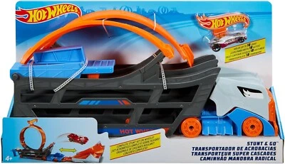 STUNT & CO COFFRET TRANSPORTEUR DE PISTE  (LIVRE AVEC UN VEHICULE) - HOT WHEELS - Photo 1/3