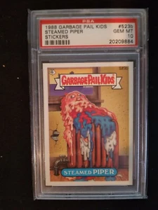 1988 Garbage Pail Kids Series 13 STEAMED PIPER #523b PSA 10 GEM MINT GPK CARD! - Picture 1 of 2