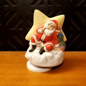 SANTA CLAUS / SLEEPING STAR Rotating Music Box (making a list) - NICE brand  - Picture 1 of 2