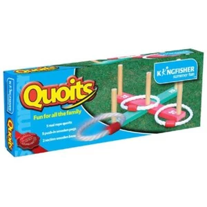 Quoits Wooden Garden Game - Classic Family Kids Hoopla Ring Toss Summer Fun - Picture 1 of 3