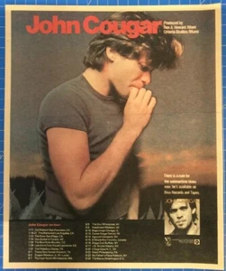 JOHN COUGAR MELLENCAMP On Tour 1979 magazine advertisement, ad, picture, poster - Picture 1 of 1