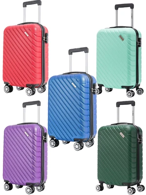 55x35x20 Ryanair Cabin Case Easyjet Cabin Suitcase Bag Hand Luggage 4 Wheels ABS - Image 1 of 4