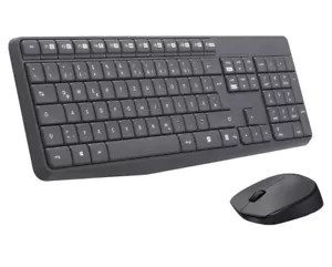 Logitech MK235 Keyboard & Mouse USB Wireless RF German Grey USB Wireless RF - Picture 1 of 1