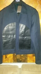 NWT $2150 ROBERTO CAVALLI MENS WOOL AND LEATHER TRIMMED JACKET SZ XL (EURO 56) - Picture 1 of 6