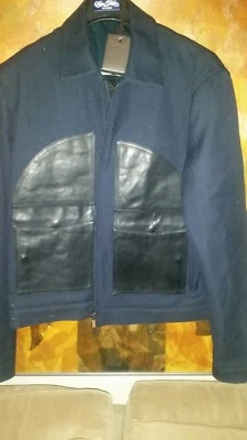 NWT $2150 ROBERTO CAVALLI MENS WOOL AND LEATHER TRIMMED JACKET SZ XL (EURO 56) - Image 1 of 4