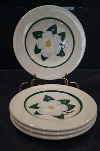 Set of 4 CROCK SHOP Santa Ana POTTERY 10-1/4" DINNER PLATES FLORAL CENTER - Picture 1 of 6