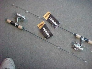 2 NEW KAYAK RODS Frabill Fin-S Pro 24" ULTRA LIGHT Ice Fishing ComboS  4 BB   - Picture 1 of 5