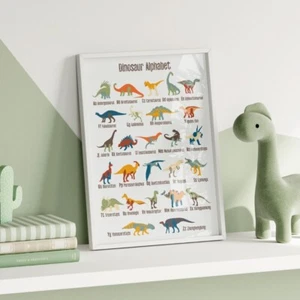 Dinosaur Alphabet Posters Prints Kids Wall Art Nursery Pictures Educational 2452 - Picture 1 of 3