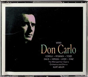 VERDI Don Carlo Live MET 7/3/1964 Adler 3-CD FRANCO CORELLI/LEONIE RYSANEK/DALIS - Picture 1 of 3