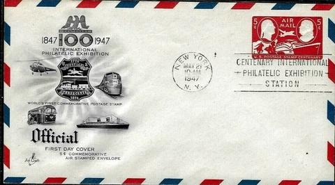 UC17 5c Air Mail  1947 FDC By Art Craft Cachets Cover