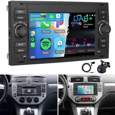 DAB+ Für Ford Focus C-Max DM2 Kuga Android 15 Autoradio Carplay GPS Navi 2+64GB - Bild 1 von 4