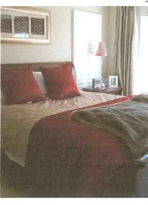 Mahogany Color CA King Sleigh Bed, Mattress w/Box Spring & 2 Night Stands - Image 1 of 4