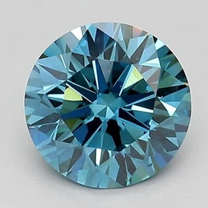 Lab Grown / Created IGI Certified Round 1.49ct VS1 Diamond Fancy Deep Blue - Picture 1 of 5