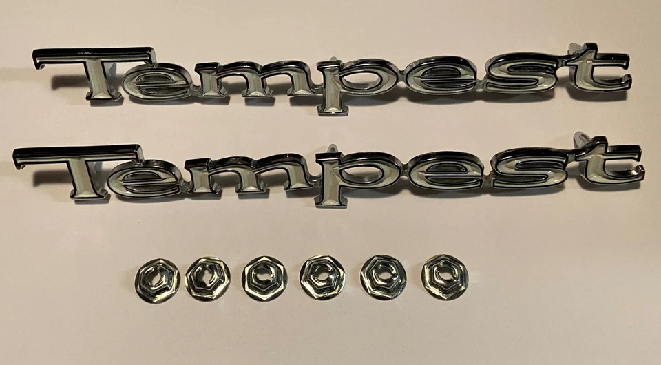 1967 1968 1969 НОВЫЙ PONTIAC TEMPEST FENDER ЭМБЛЕМЫ 67 68 69 ПАРА * БЕСПЛАТНАЯ ДОСТАВКА *  - Изображение 1 из 2