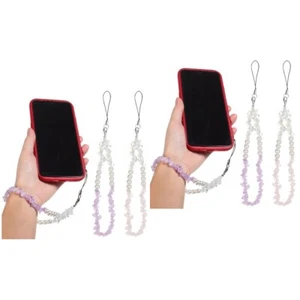 2 Pcs Fashion Crystal Stones Beads Delicate Phone Charm Anti-lost Phone Strings - Zdjęcie 1 z 12