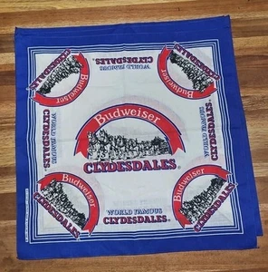 Vintage Budweiser Bandana Clydesdales Made In USA Blau 80er 90er Neu - Bild 1 von 5