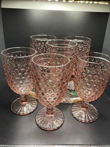 Juego de vajilla Martha Stewart 6 piezas 14,2 OZ copa de vidrio rosa 3,5 x 3,5 x 6,75 - Imagen 1 de 8