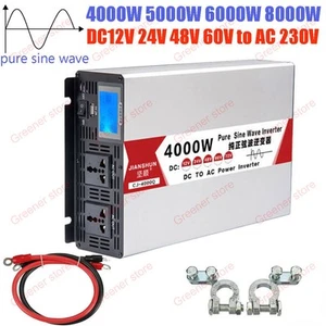 Convertidor LCD 12V a 230V CA Onda Sinusoidal Pura 4000W/8000W Pure Sine Wave xb - Picture 1 of 19