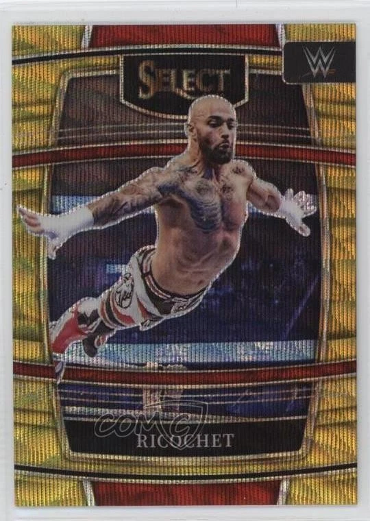 2022 Panini Select WWE Concourse Gold Wave Prizm /10 Ricochet #26 - Image 1 of 2